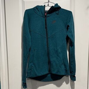Nike Dark Teal zippered Hooded Jacket. Size small.